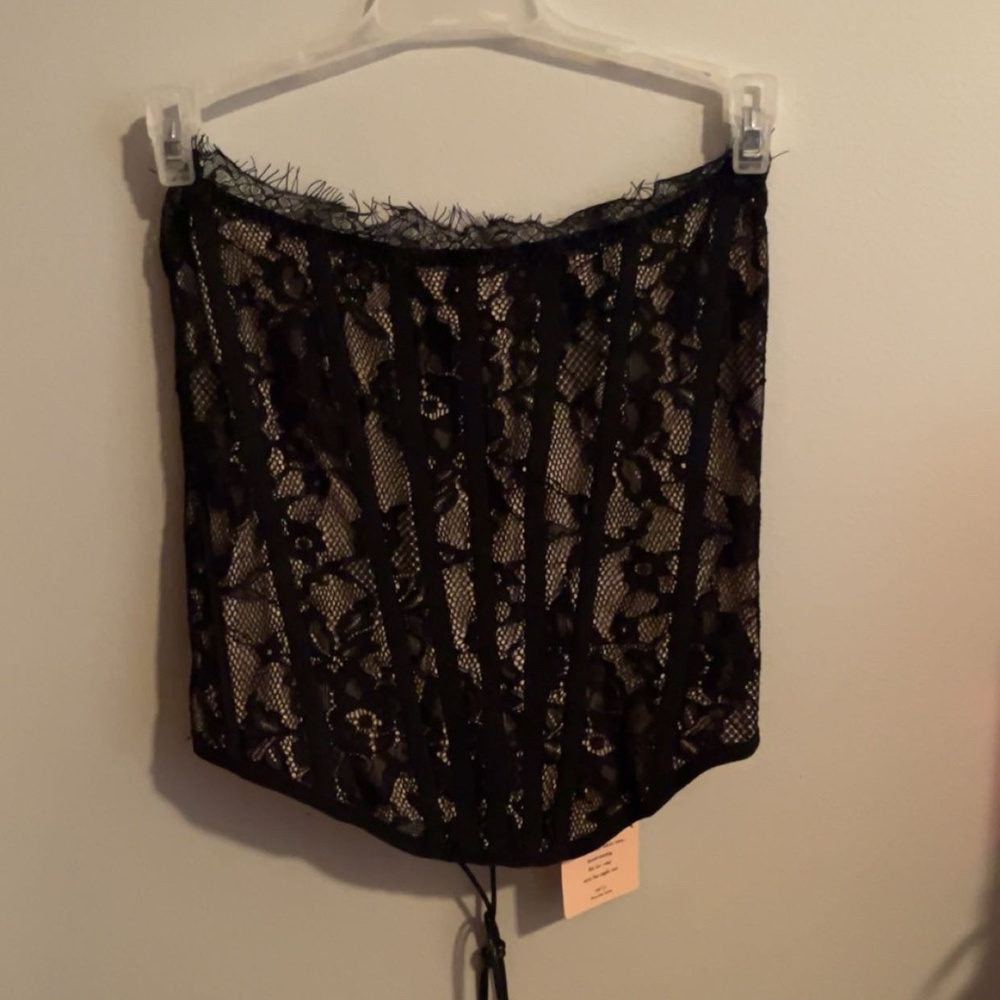Black Lace Up Corset Top